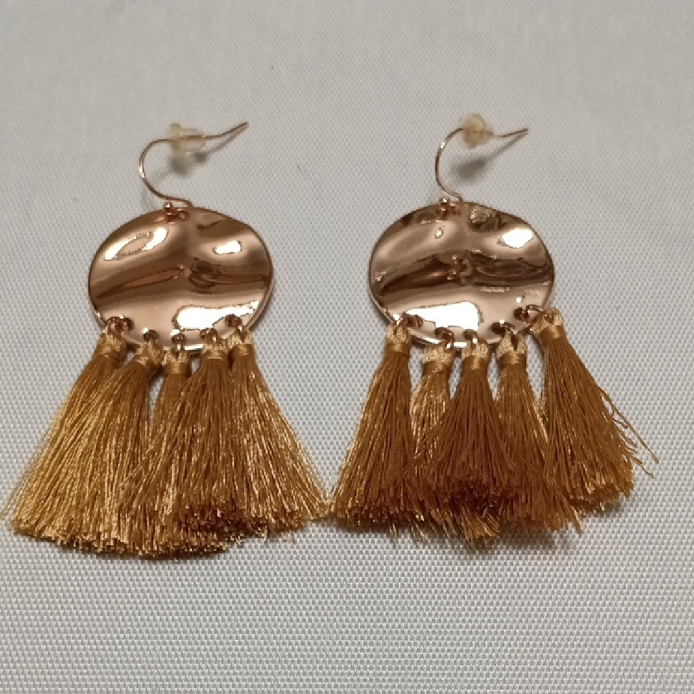 Elegant Gold Tassel Earrings